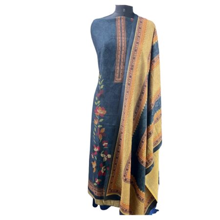 Vintage Floral Ethnic Wear – 3-Piece Unstitched Set