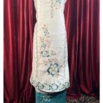 White Kurta Set with Teal Floral Motifs